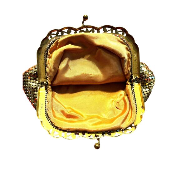 Whiting & Davis gold mesh kiss lock coin purse vintage 1920’s flapper bag clutch - Picture 5 of 8